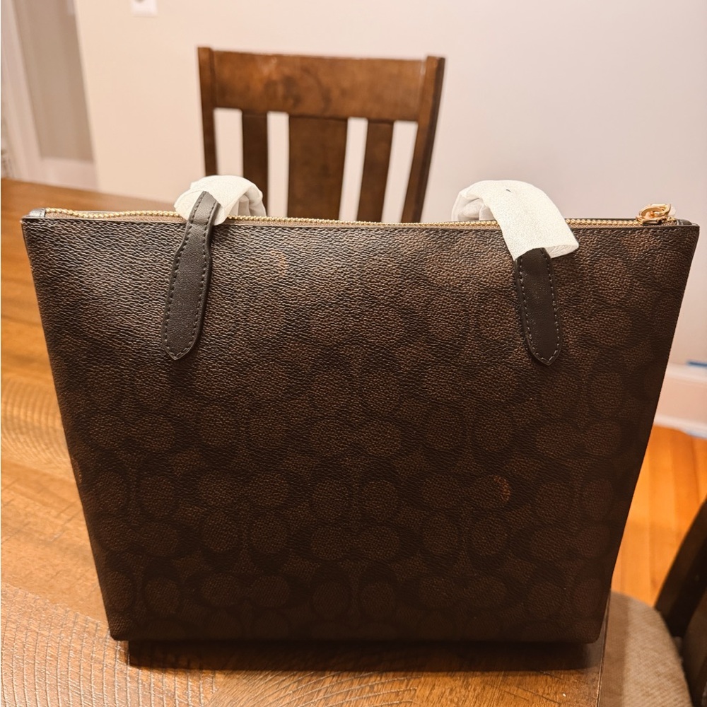 Coach Dark Brown Signature Tote - Picture 2 of 3